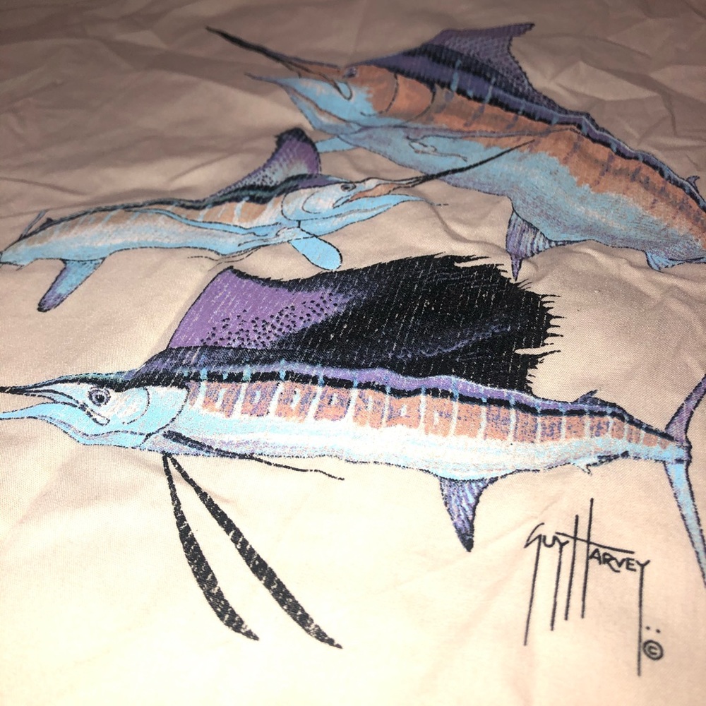Men’s Guy Harvey Fish SS Casual Button Up Shirt L - Picture 7 of 7